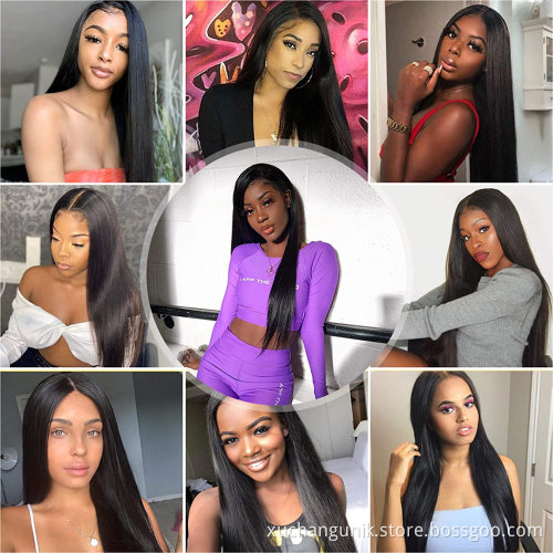 150% 180% Density Human Lace Front Wigs 10A Grade Silky Straight Pre Plucked 13x4 13x6 Transparent Frontal Raw Indian Hair Wig